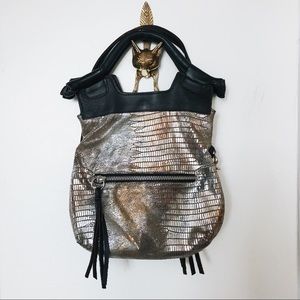 Foley + Corinna Disco City Tote in metallic snake